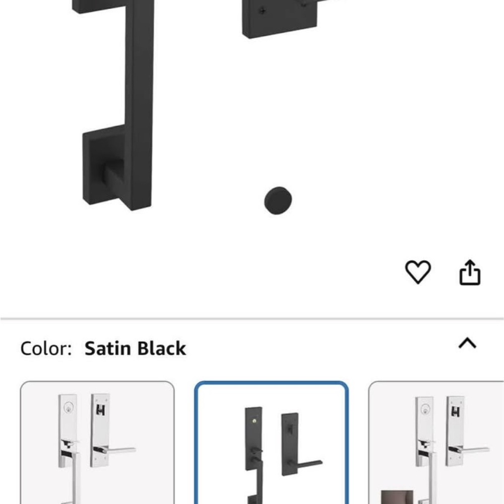 Baldwin Satin Black Entry Handle Set
